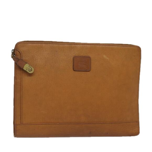 Burberry Documents Case Leather Brown - Picture 1 of 16